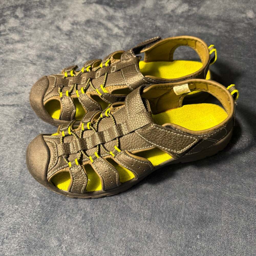 Faded Glory Boys Sport Fisherman Sandals with Lime Green Insole
